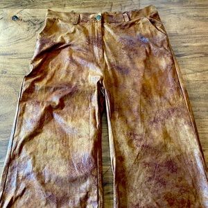 Reba Brown Suede Like Gaucho Pant